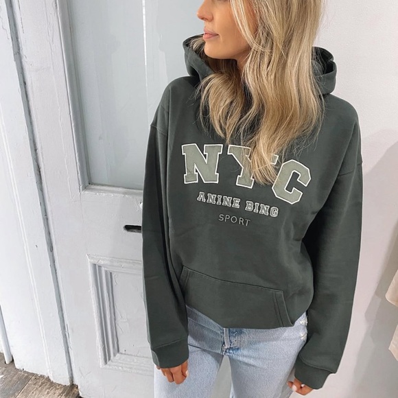 ANINE BING NYC Green Hoodie M - Picture 2 of 7